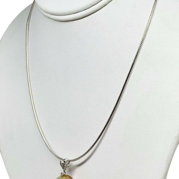 Diamond Fresh Water Pearl Necklace Baroque 14k Gold Italy Certified $3950 914368 - Picture 5 of 8